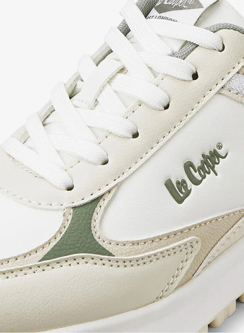 Lee Cooper GREEN Women's Panelled Lace-Up Sneakers for Women | Best Price UAE